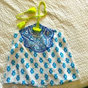 Lilly Pulitzer Top. Large with neck tie.